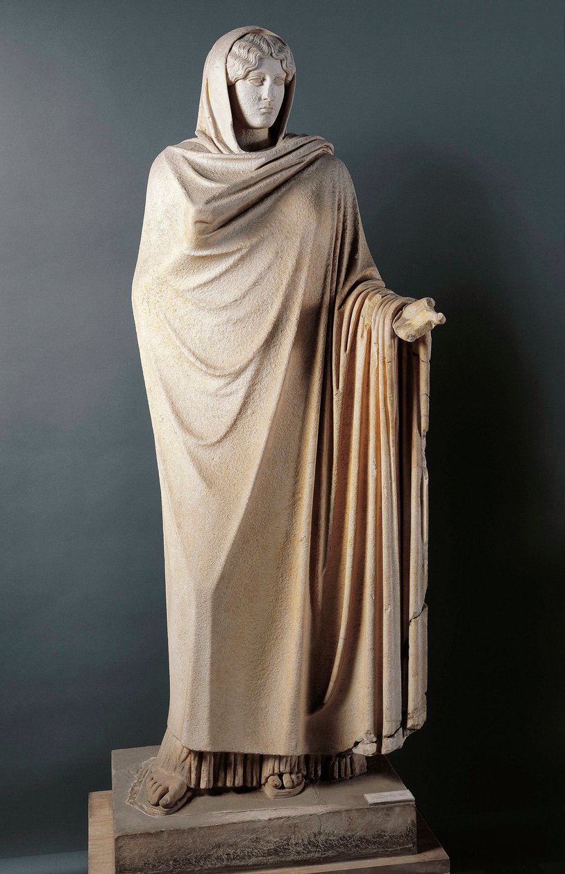 Arte romana: Afrodite Sosandra, scultura in marmo del I secolo dopo un originale greco di Calamis del V secolo a.C. Scoperta a Baia, Italia. Napoli, Museo Archeologico Nazionale da Roman Roman