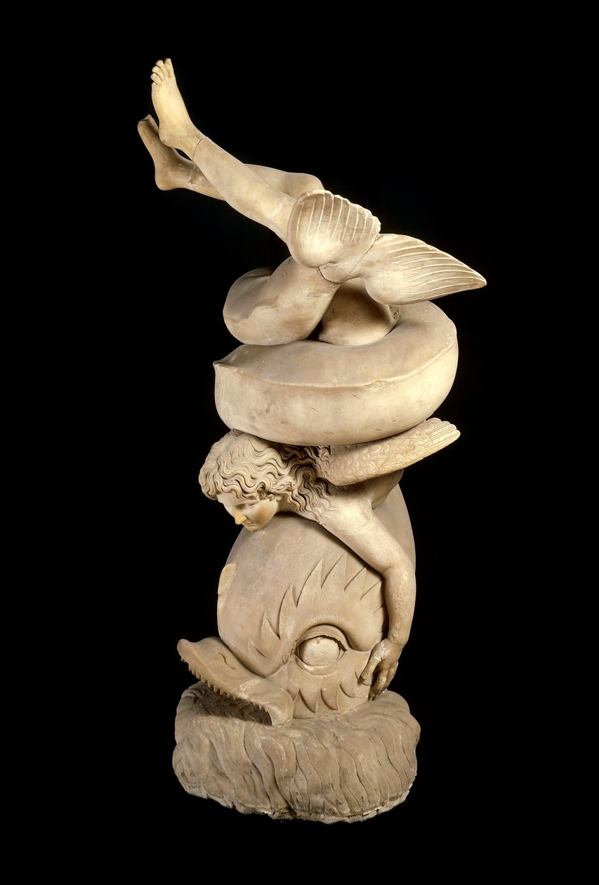 Arte romana: Eros su un delfino da Roman Roman