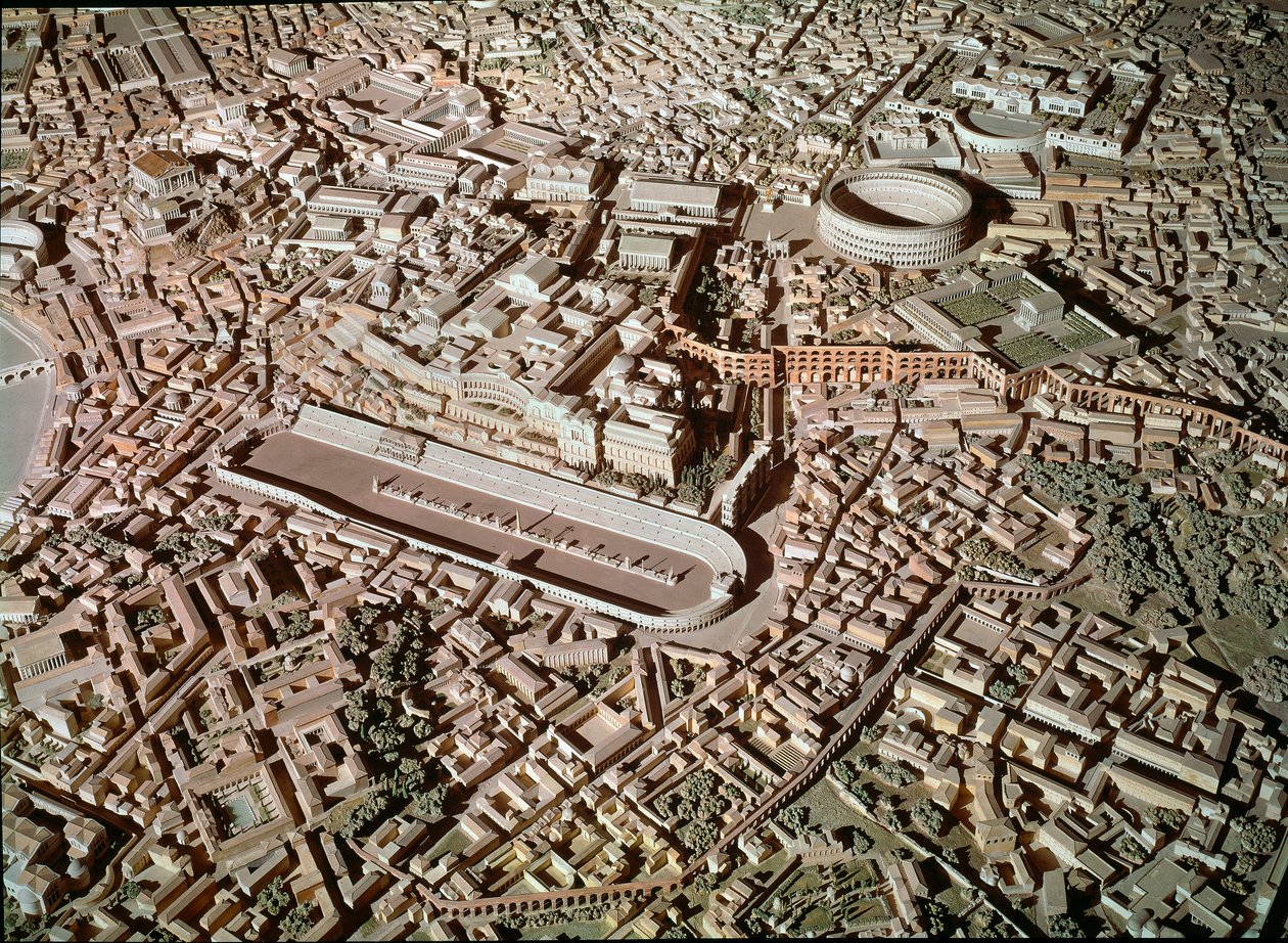 Arte romana: modello che raffigura la città di Roma nell
