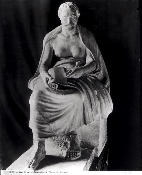 Filosofo seduto, la testa si pensa sia di Demostene (384-322 a.C.) (aggiunta successivamente) da villa Montalto-Negroni da Roman Roman