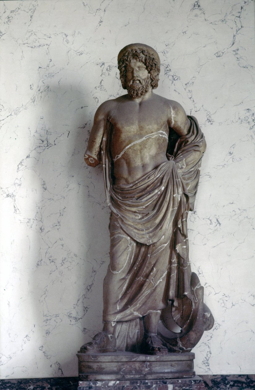 Statua di Esculapio, dio della medicina nella religione romana. Museo del Louvre, Parigi da Roman Roman