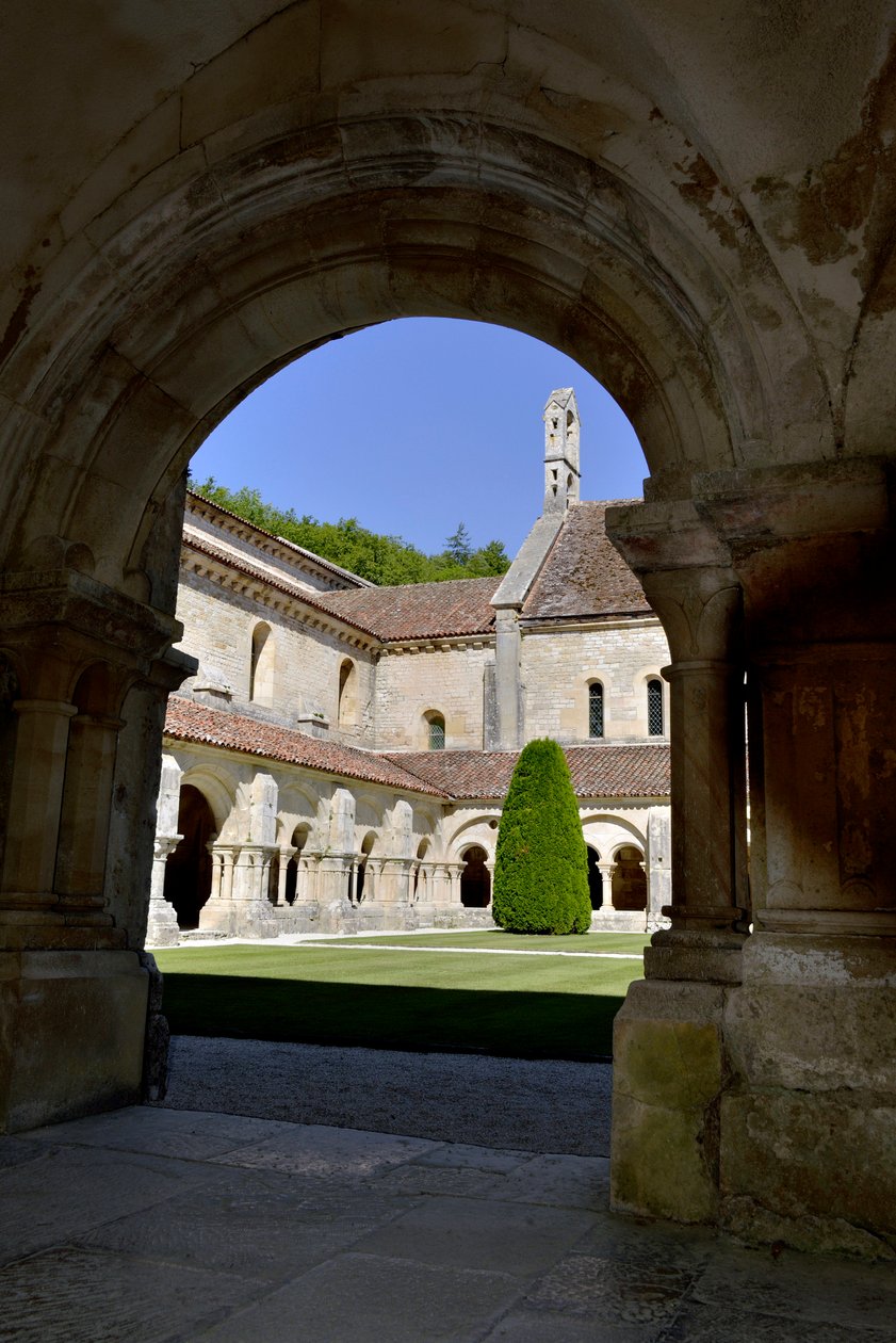 Architettura romanica: vista del chiostro e degli edifici dell