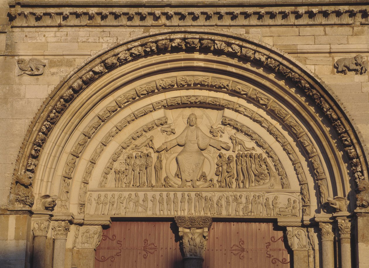 Timpano della Cattedrale di Vézelay (Yonne 89) da Romanesque