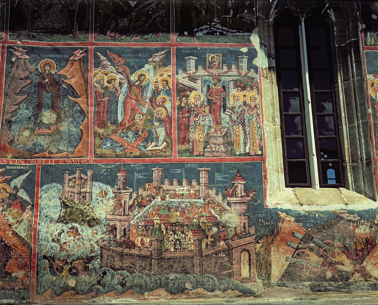 Assedio di Costantinopoli da parte del sultano Mehmet II (1432-81) nel 1453 da Romanian School