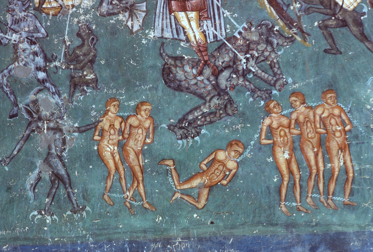 I Dannati, dettaglio dal Giudizio Universale, 1547-50 da Romanian School