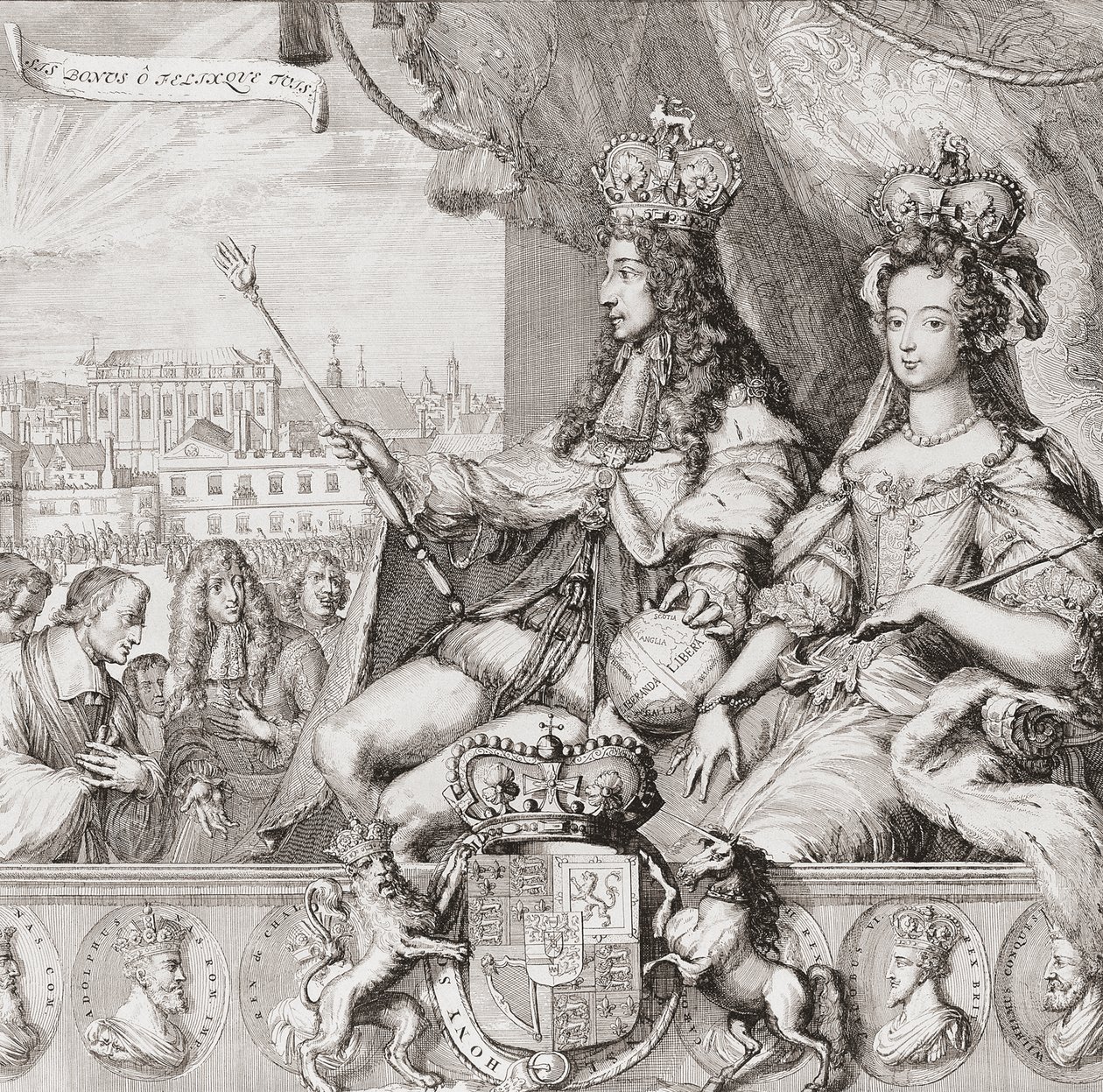 Incoronazione del re inglese Guglielmo III e della regina Maria II l