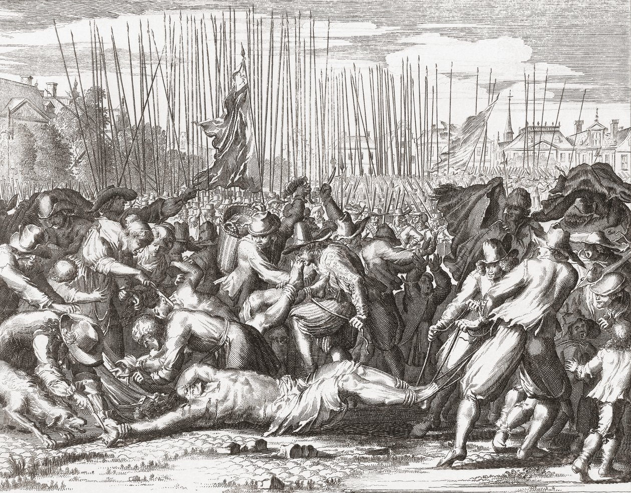 Omicidio dei fratelli De Witt. (stampa) da Romeyn de (after) Hooghe