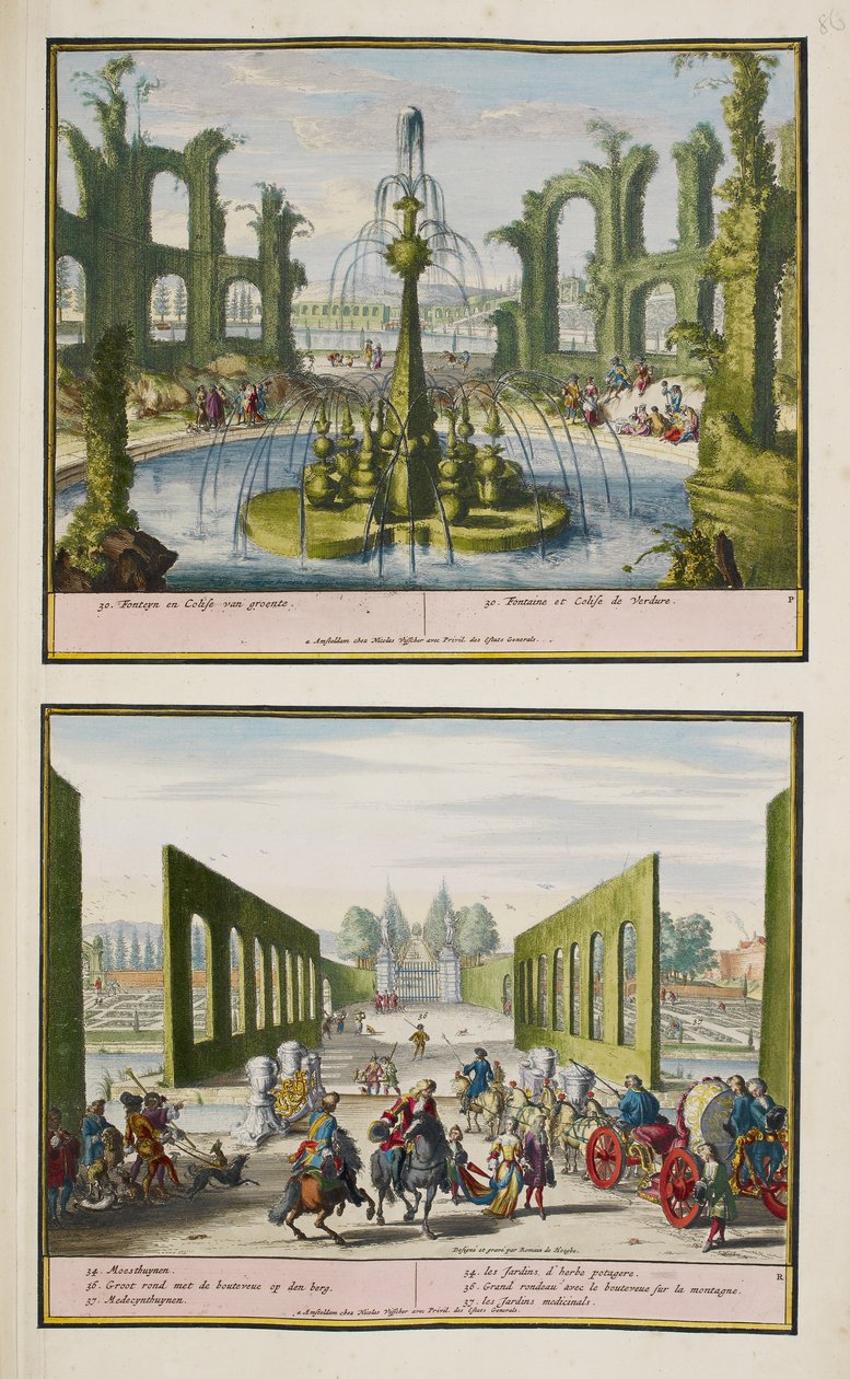 Il parco di Enghien, c.1685, illustrazione da 