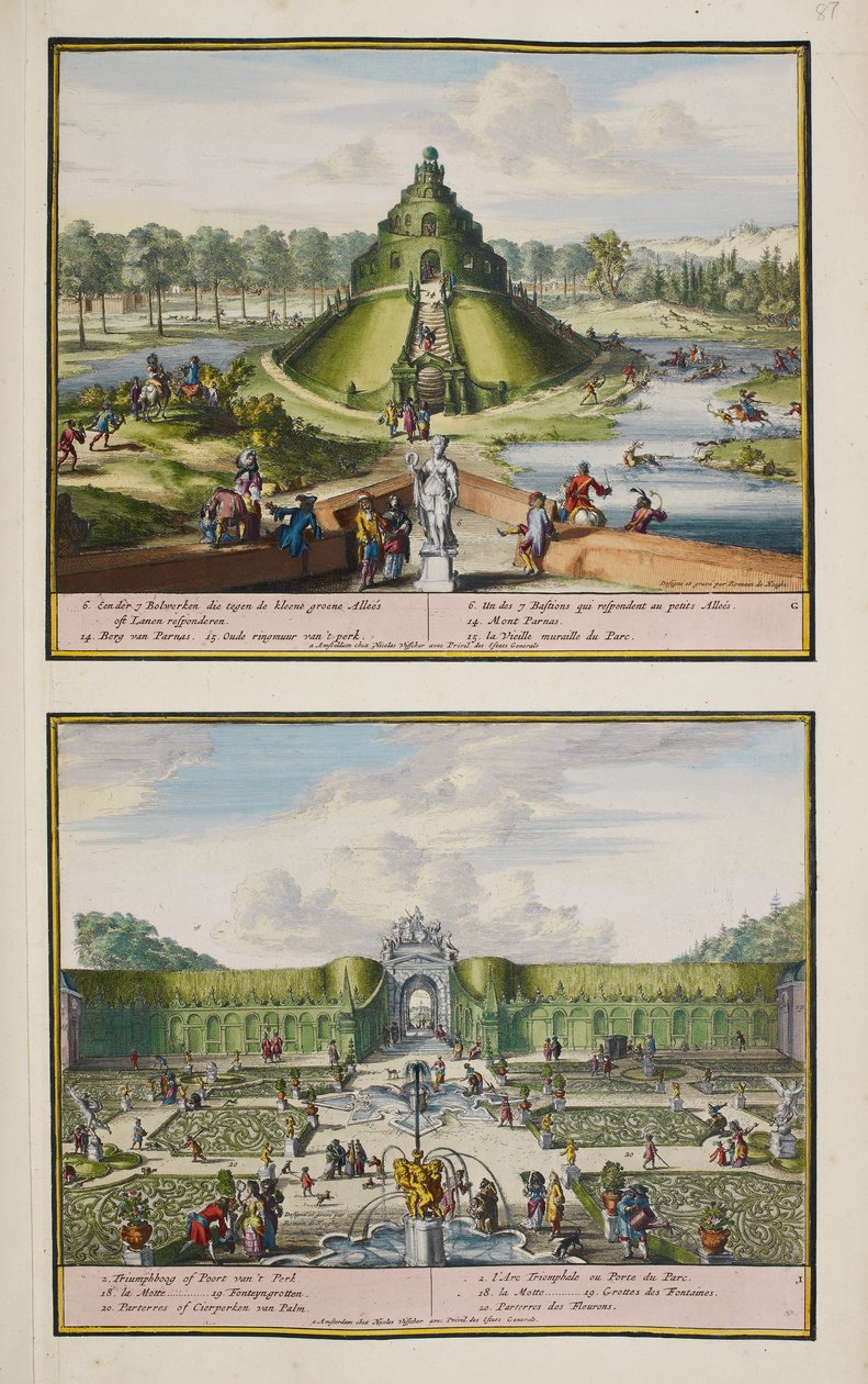 Il parco di Enghien, c.1685, illustrazione da 