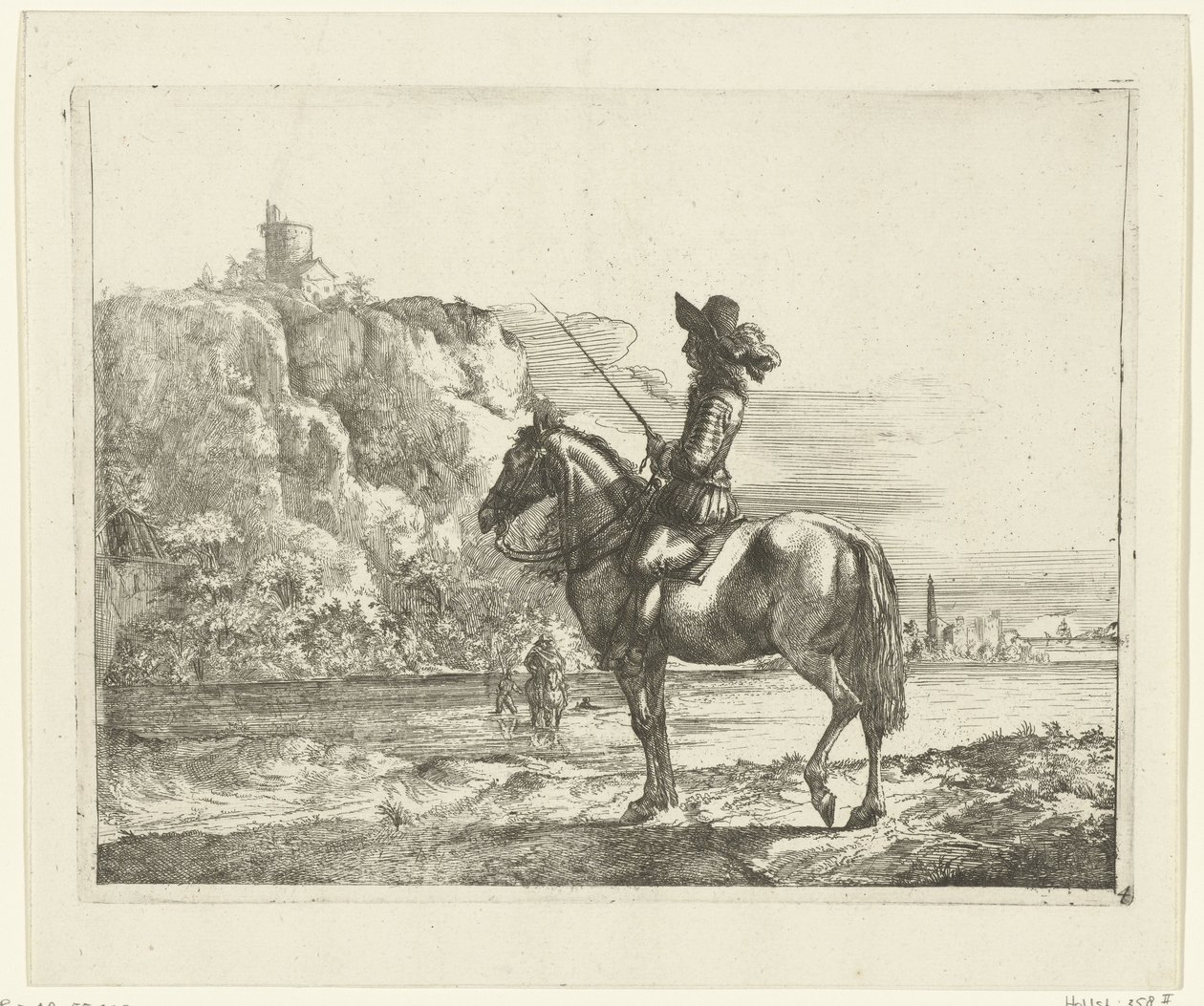 Cavaliere presso un fiume da Romeyn de Hooghe (attributed to)