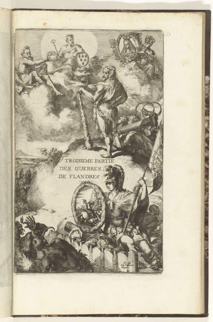 Frontespizio per la terza parte di Guerre delle Fiandre (Guerre delle Fiandre) da Romeyn de Hooghe (attributed to)