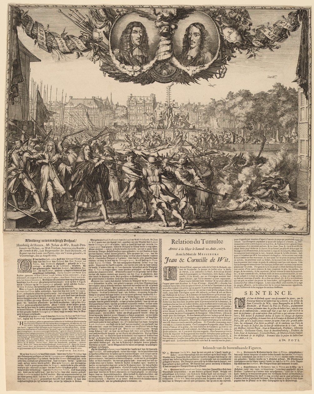Rappresentazione della vera storia di Johan de Witt... da Romeyn de Hooghe