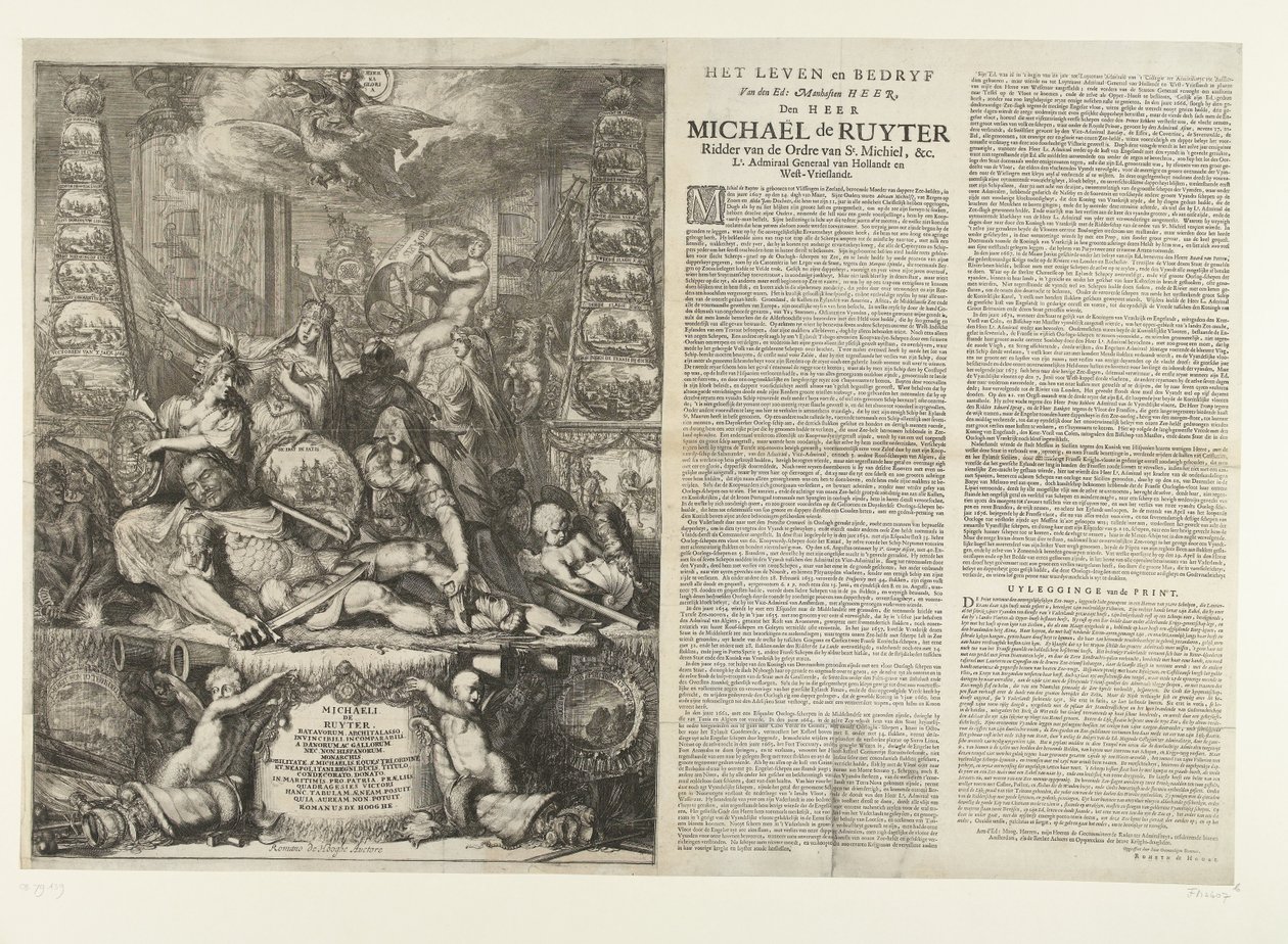 Allegoria sulla morte di Michiel de Ruyter, 1676 da Romeyn de Hooghe