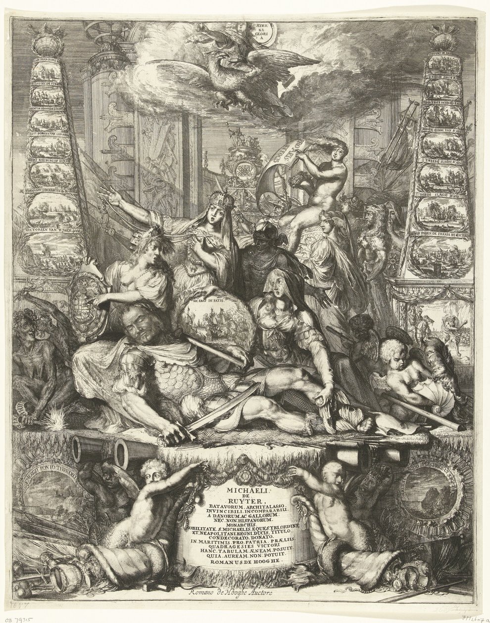 Allegoria della morte di Michiel de Ruyter, 1676 da Romeyn de Hooghe