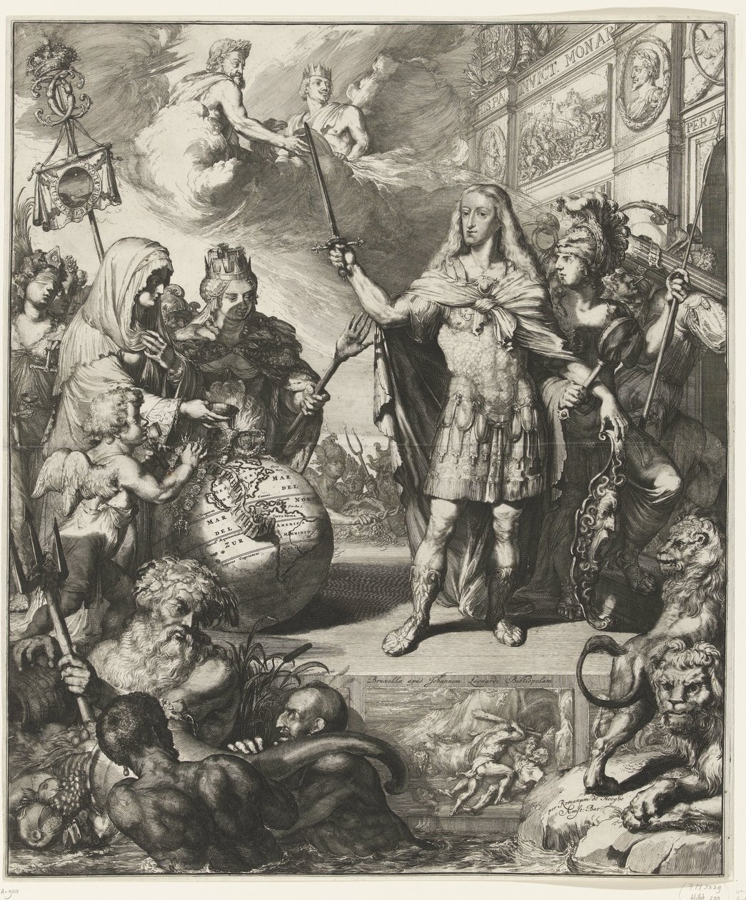 Ritratto allegorico di Carlo II di Spagna da Romeyn de Hooghe