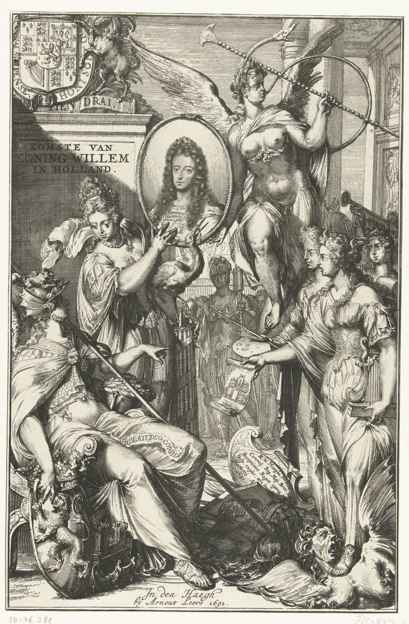 Frontespizio allegorico con ritratto di Guglielmo III da Romeyn de Hooghe