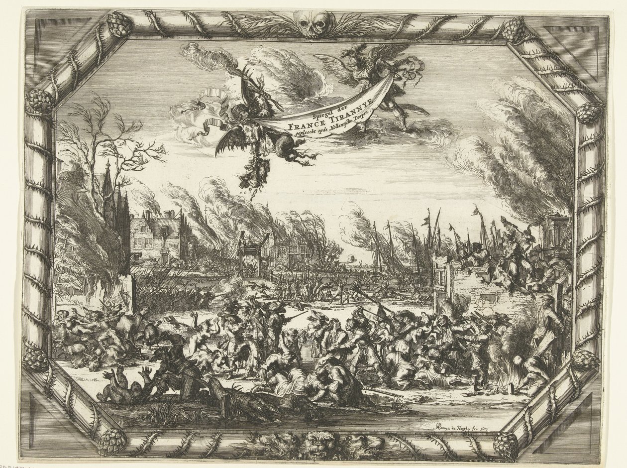 Crudeltà francesi a Bodegraven e Zwammerdam, 1672 da Romeyn de Hooghe