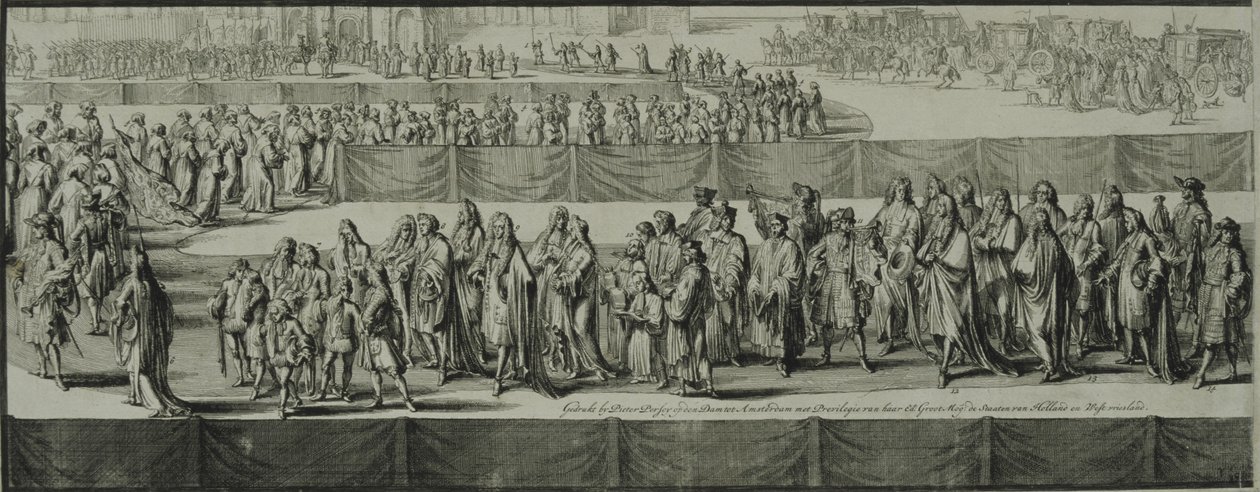Processione funebre della regina Maria II, 1695 da Romeyn de Hooghe