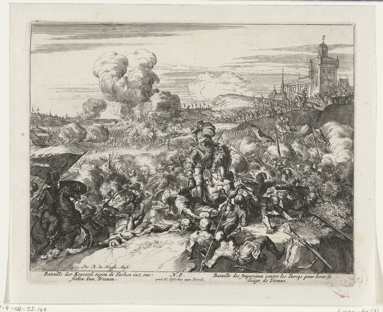 Battaglie tra Asburgo e Turchi appena fuori Vienna da Romeyn de Hooghe