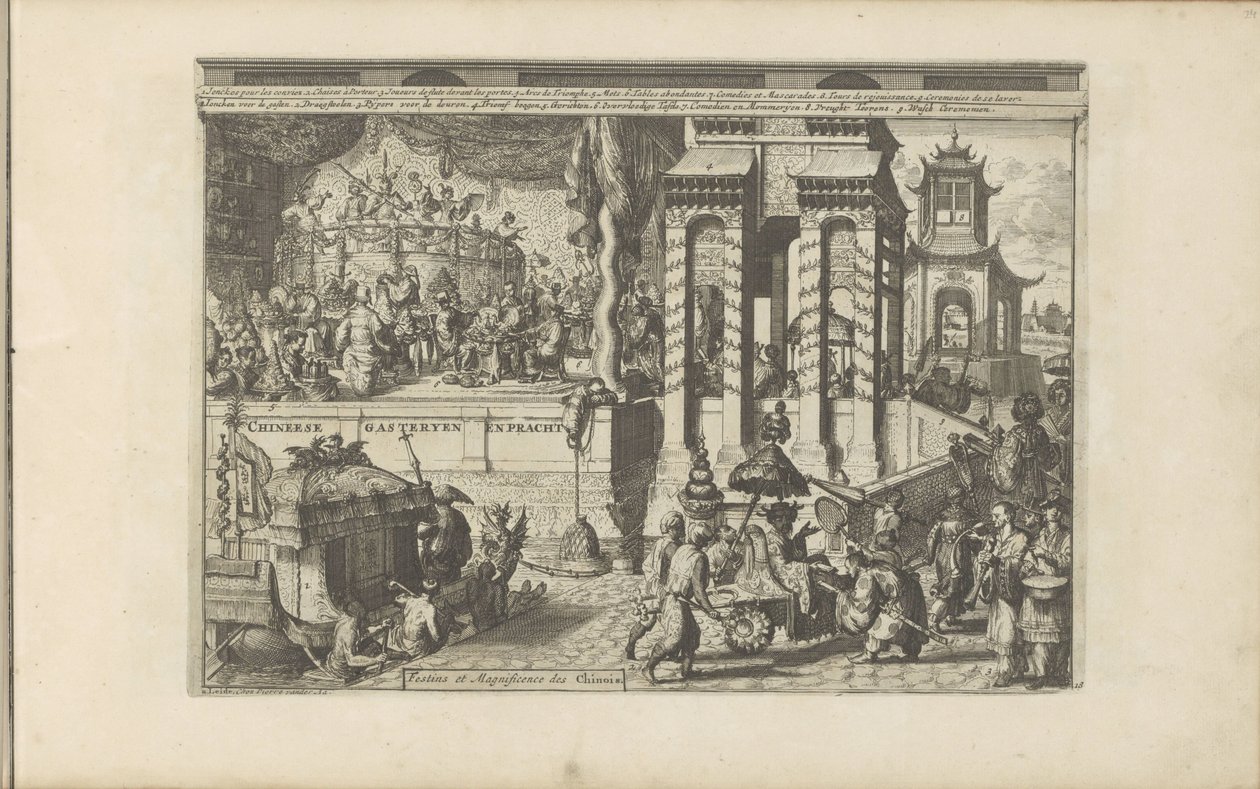 Cerimonia di accoglienza presso i cinesi da Romeyn de Hooghe