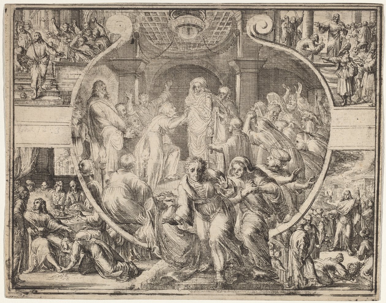 Resurrezione di Lazzaro con scene della vita di Cristo da Romeyn de Hooghe