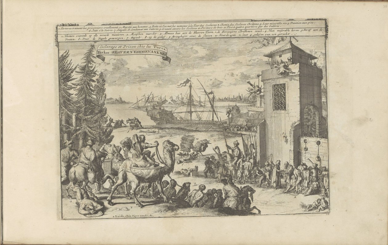 Schiavi e prigionieri dai Turchi (La schiavitù turca e la prigionia) (Le Indie Orientali e Occidentali e altri luoghi) da Romeyn de Hooghe