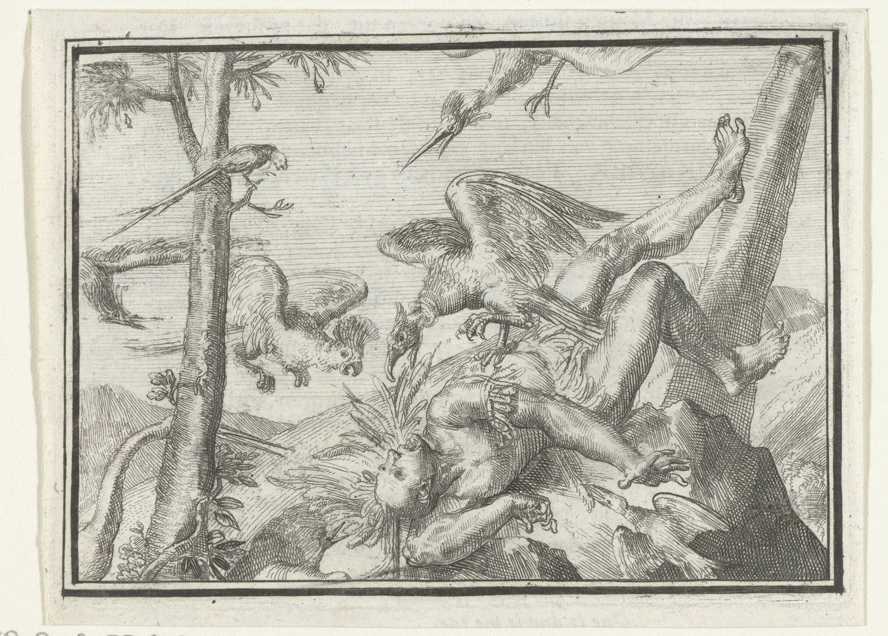 Pagina del titolo per il pamphlet: De Geplukte Tapoeijer, 1702 da Romeyn de Hooghe