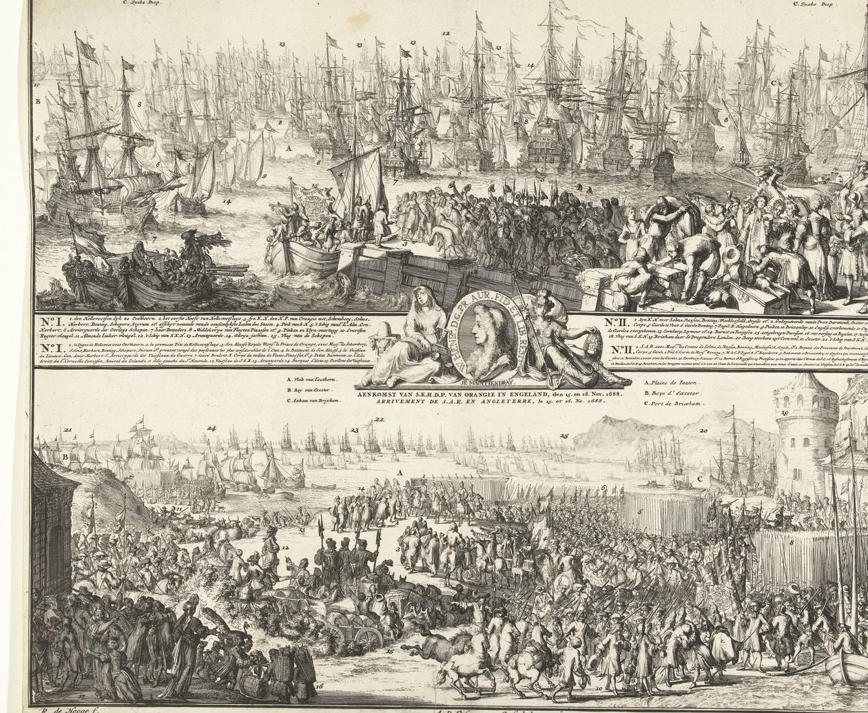 Viaggio di Guglielmo III in Inghilterra, 1688 da Romeyn de Hooghe