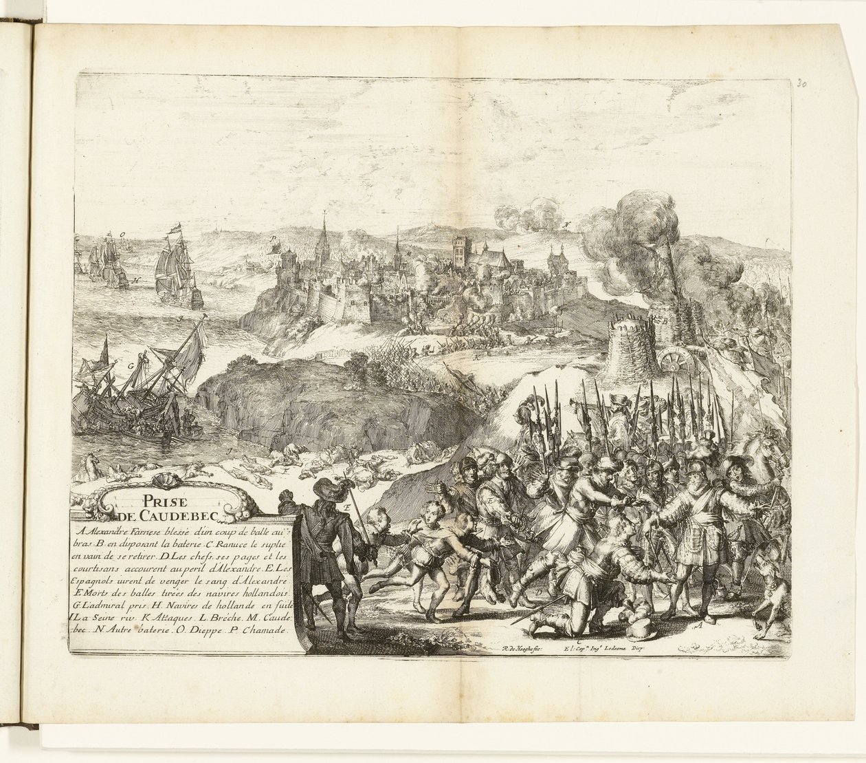 Conquista di Caudebec, 1592 da Romeyn de Hooghe
