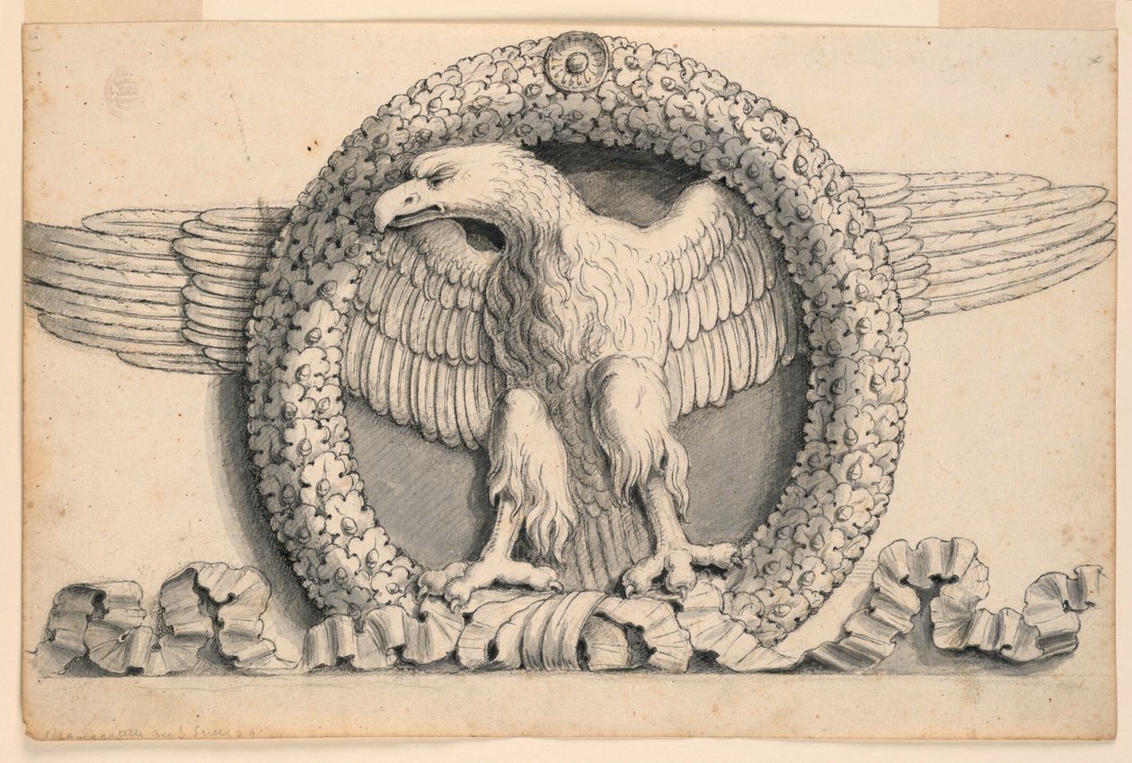 Corona di Foglie di Quercia con Aquila da Romolo Achille Liverani