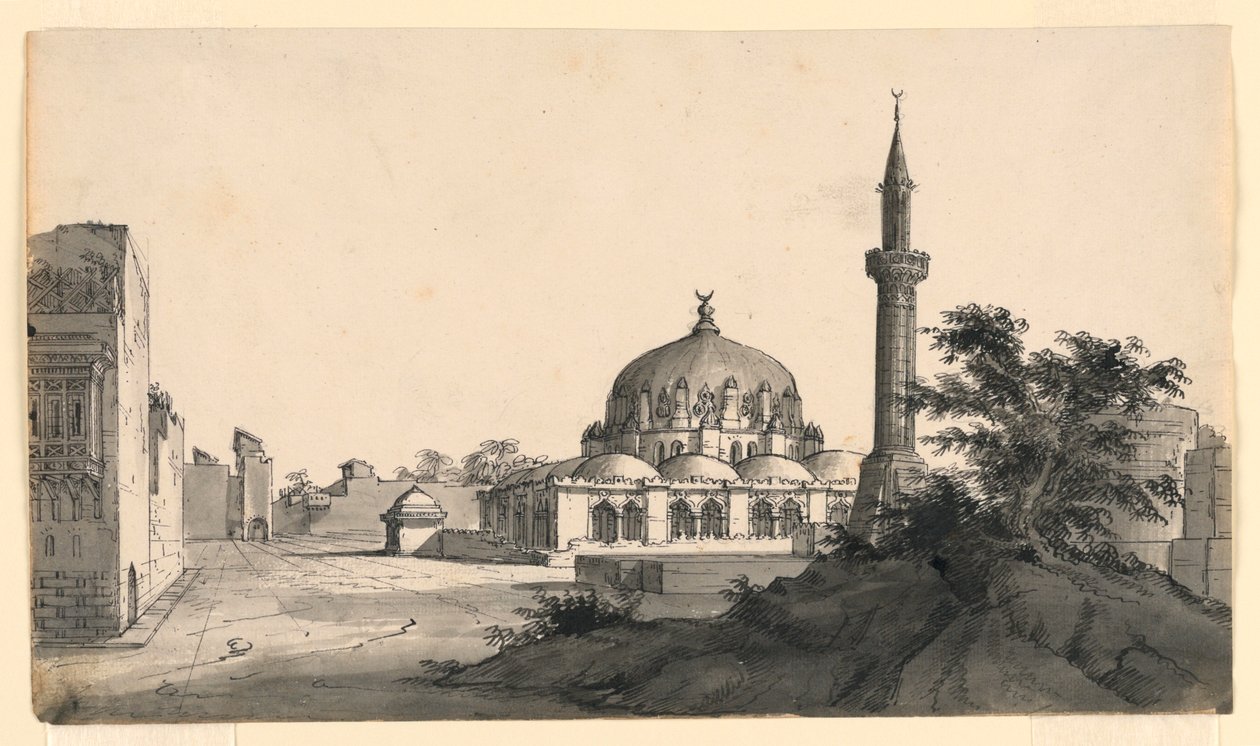 Scenografia, moschea sulla piazza da Romolo Achille Liverani