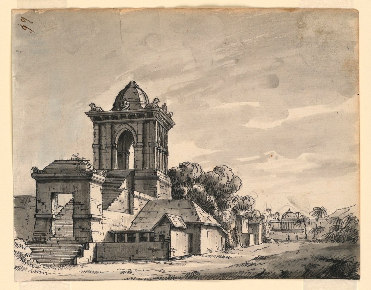Progetto scenografico, padiglione e piccoli edifici da Romolo Achille Liverani
