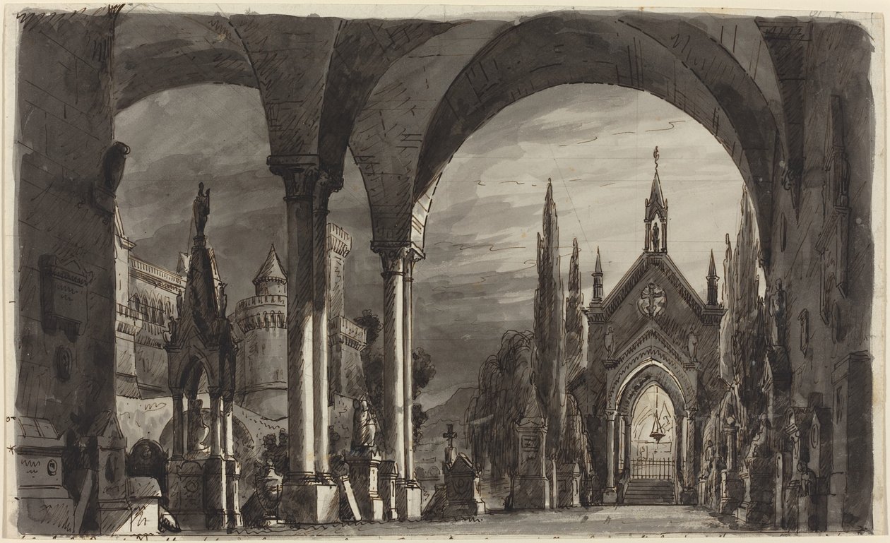 Cimitero dei Ravenswoods, da "Lucia di Lammermoor" da Romolo Liverani