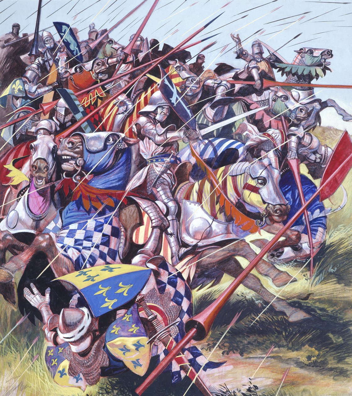 Agincourt - La vittoria impossibile 25 ottobre 1415 (gouache su carta) da Ron Embleton