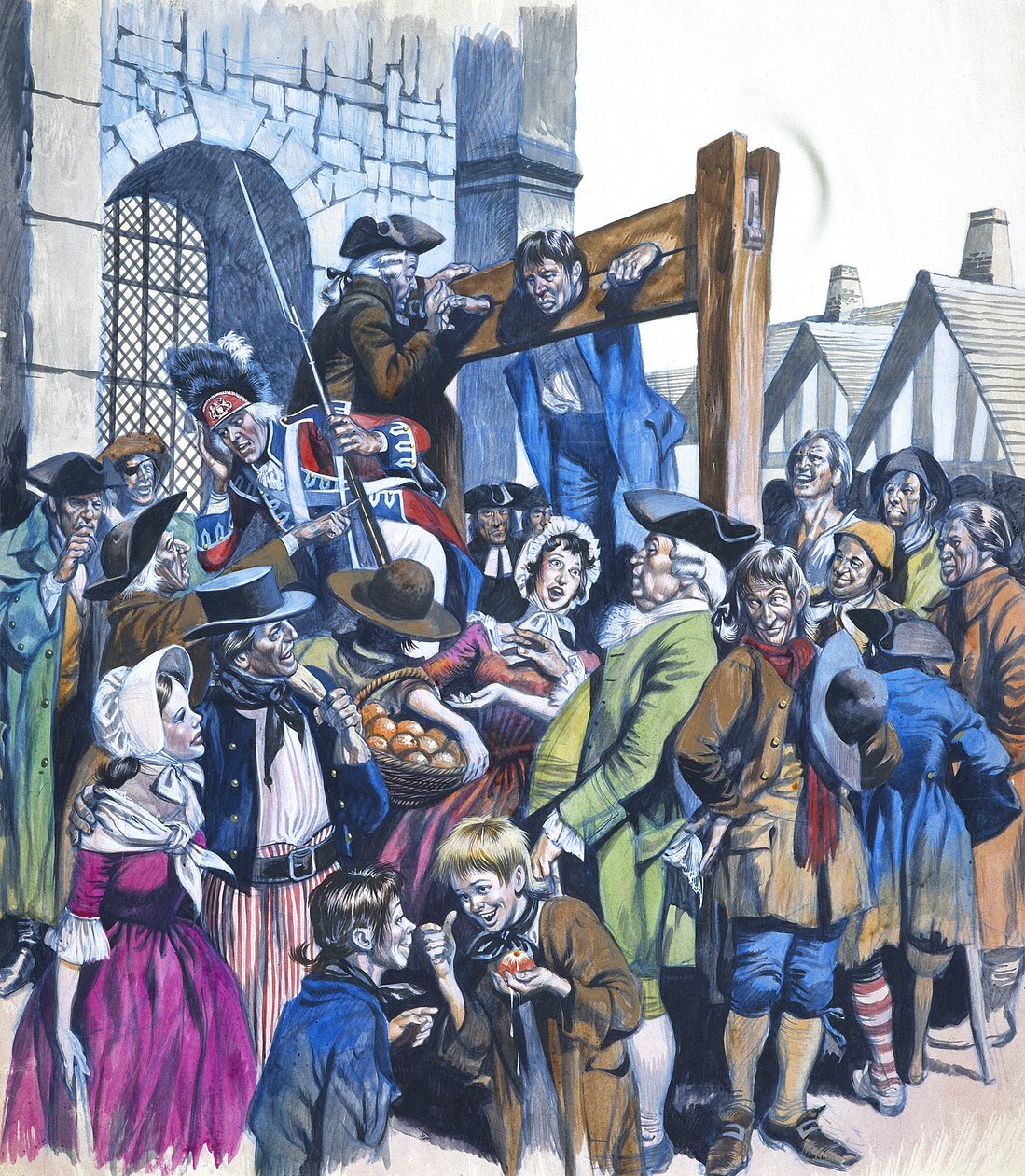 Daniel Defoe (1660-1731) (gouache su carta) da Ron Embleton