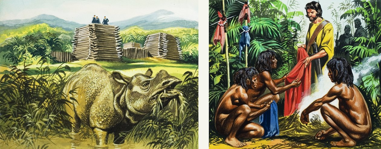 Marco Polo in Sumatra (gouache on paper) da Ron Embleton