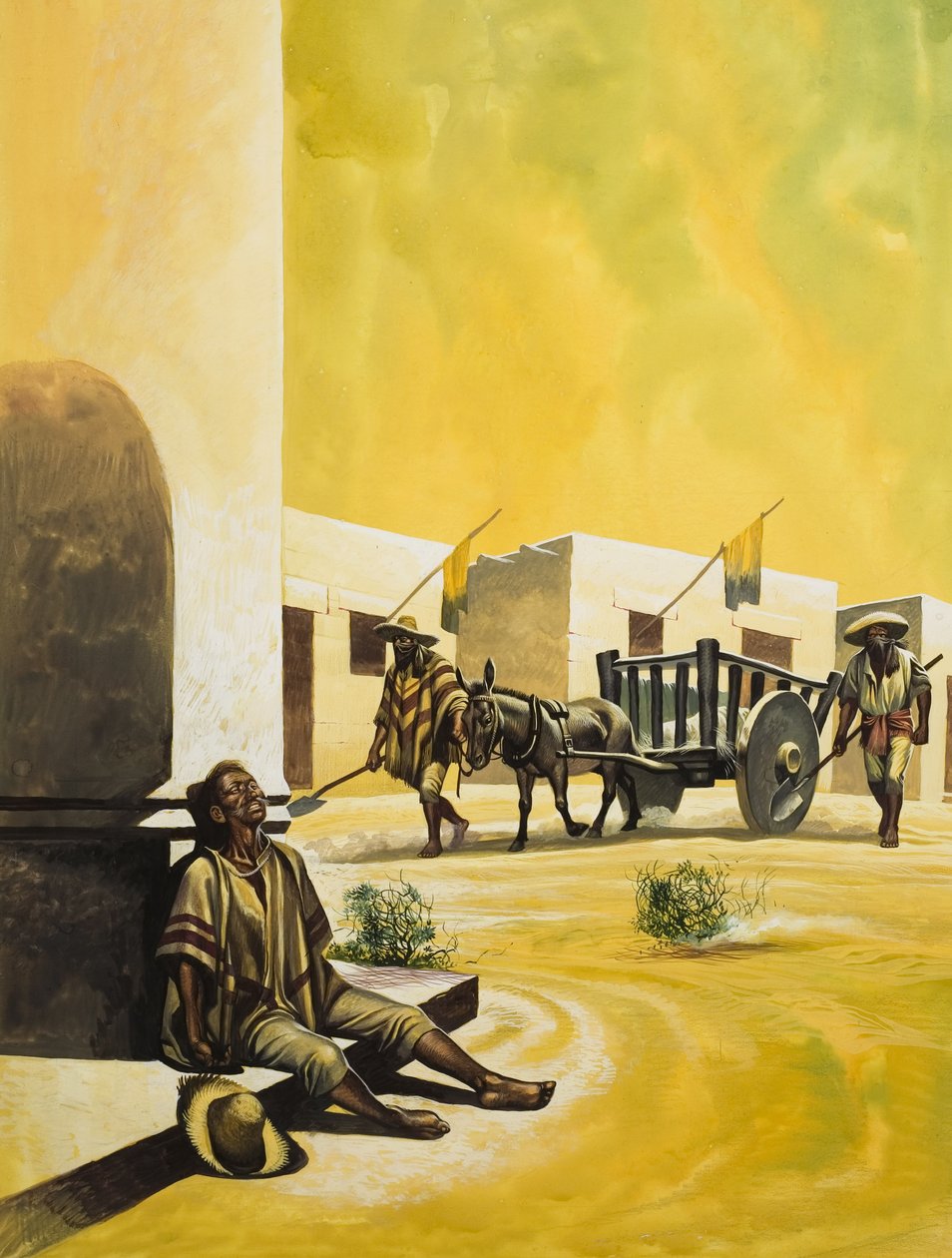 Il Messico sotto Santa Anna (1794-1876) (gouache su carta) da Ron Embleton