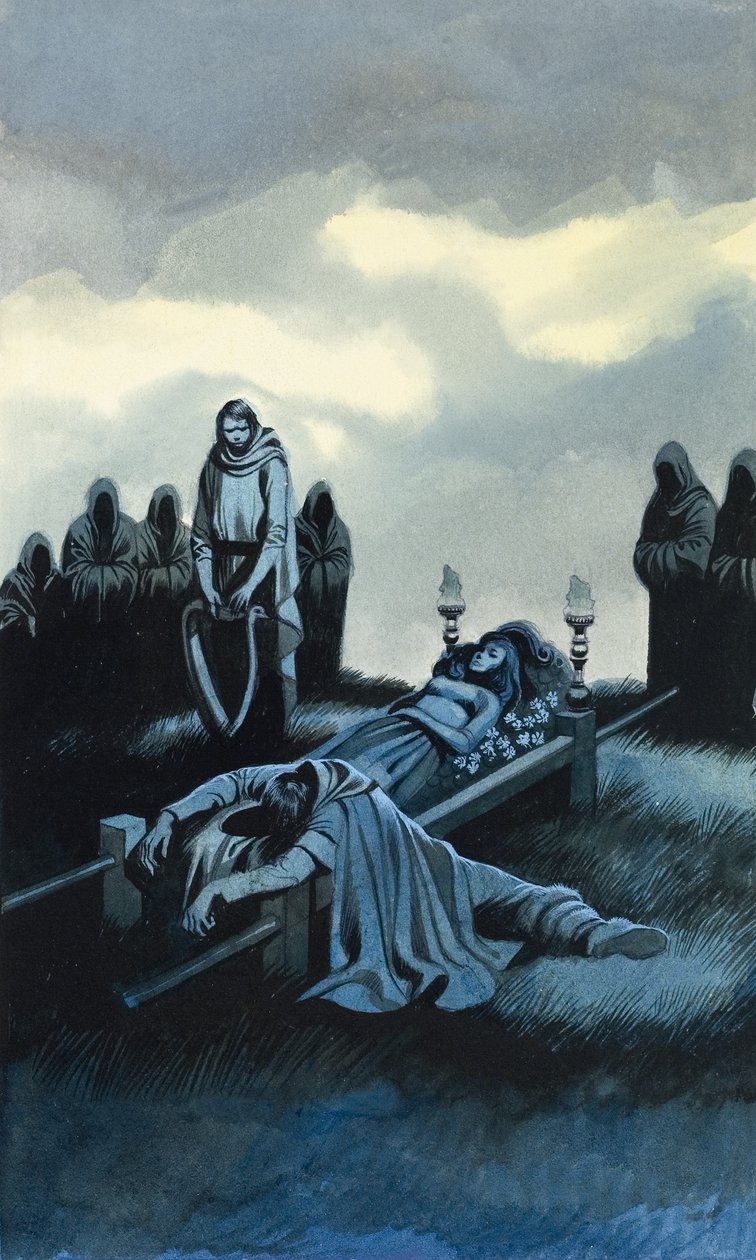 Tannhauser ed Elizabeth (gouache su carta) da Ron Embleton