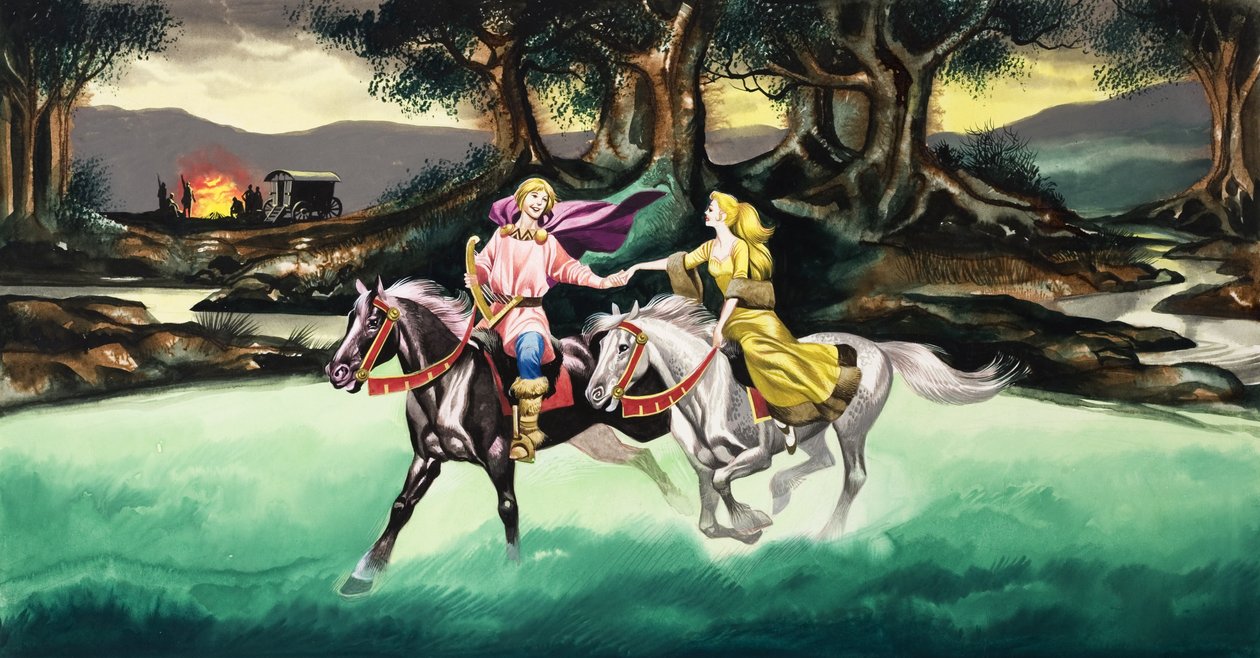 Le mele magiche (gouache su carta) da Ron Embleton