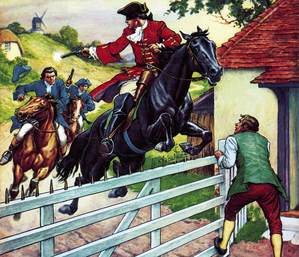 La cavalcata di Dick Turpin a York sul suo cavallo Black Bess da Ronald Simmons