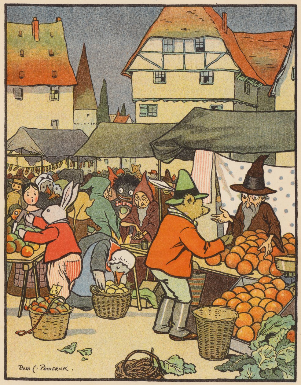 Al mercato dei giochi (litografia a colori) da Rosa Petherick