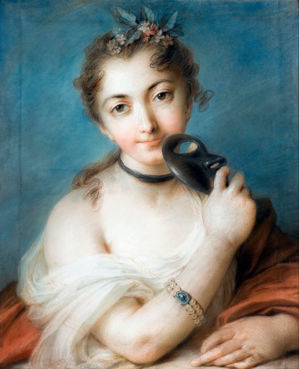 Ritratto di una signora con maschera da Rosalba Giovanna Carriera