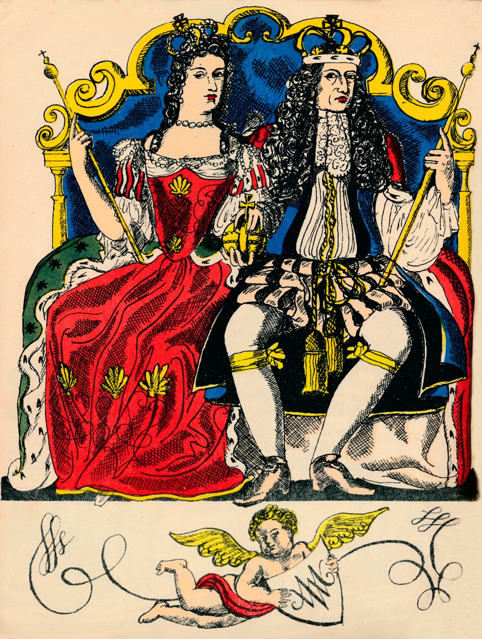 Guglielmo III e Maria II, Re e Regina di Gran Bretagna e Irlanda dal 1688, 1932 da Rosalind Thornycroft