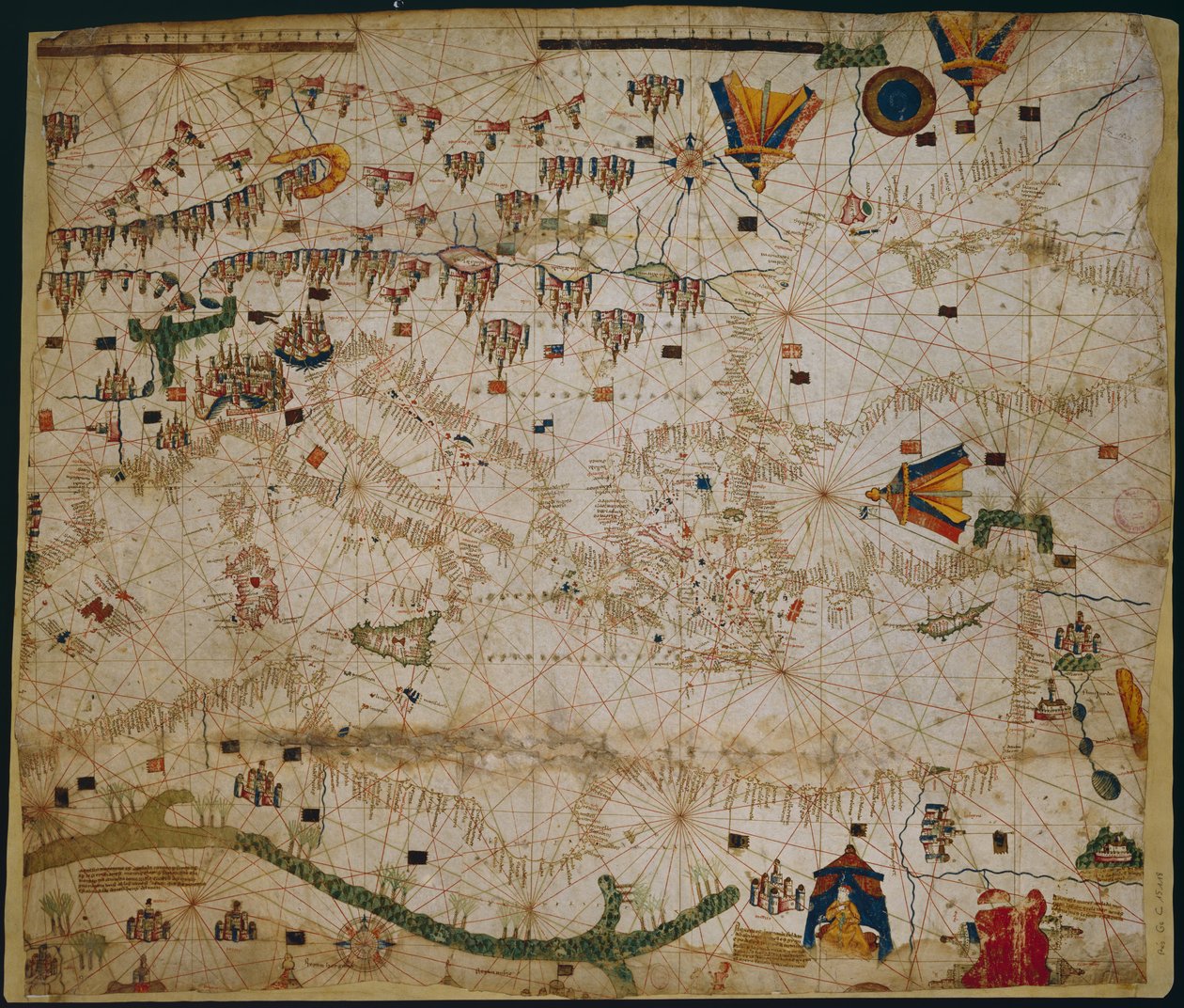 Carta nautica del Mar Mediterraneo e del Mar Nero da Rossell