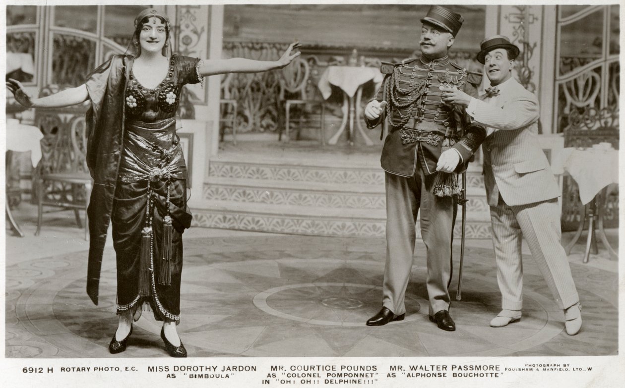 Membri del cast di Oh! Oh! Delphine!!!, c. 1916 da Rotary Photo