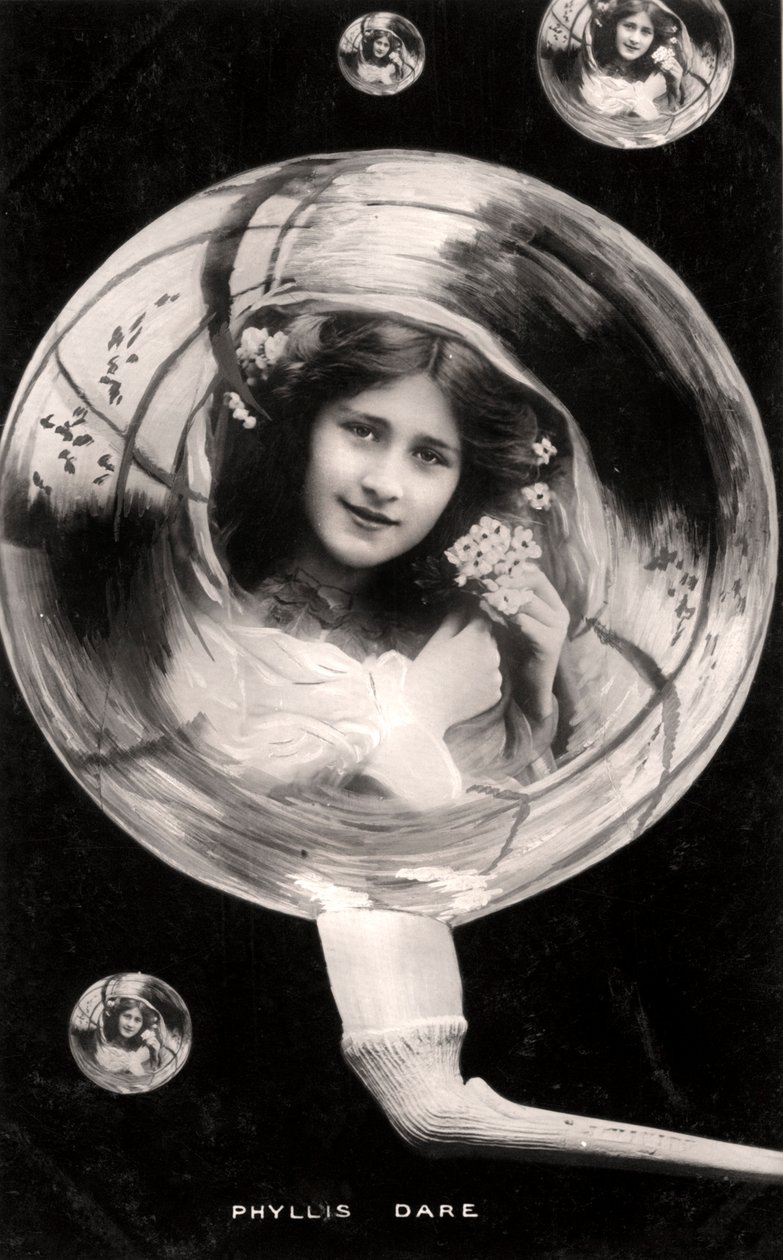 Phyllis Dare 1890-1975, attrice inglese, 1907 da Rotary Photo