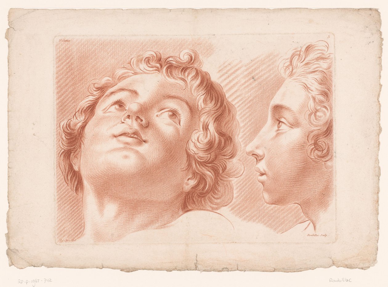 Due teste di ragazzi da Louis François Roubillac