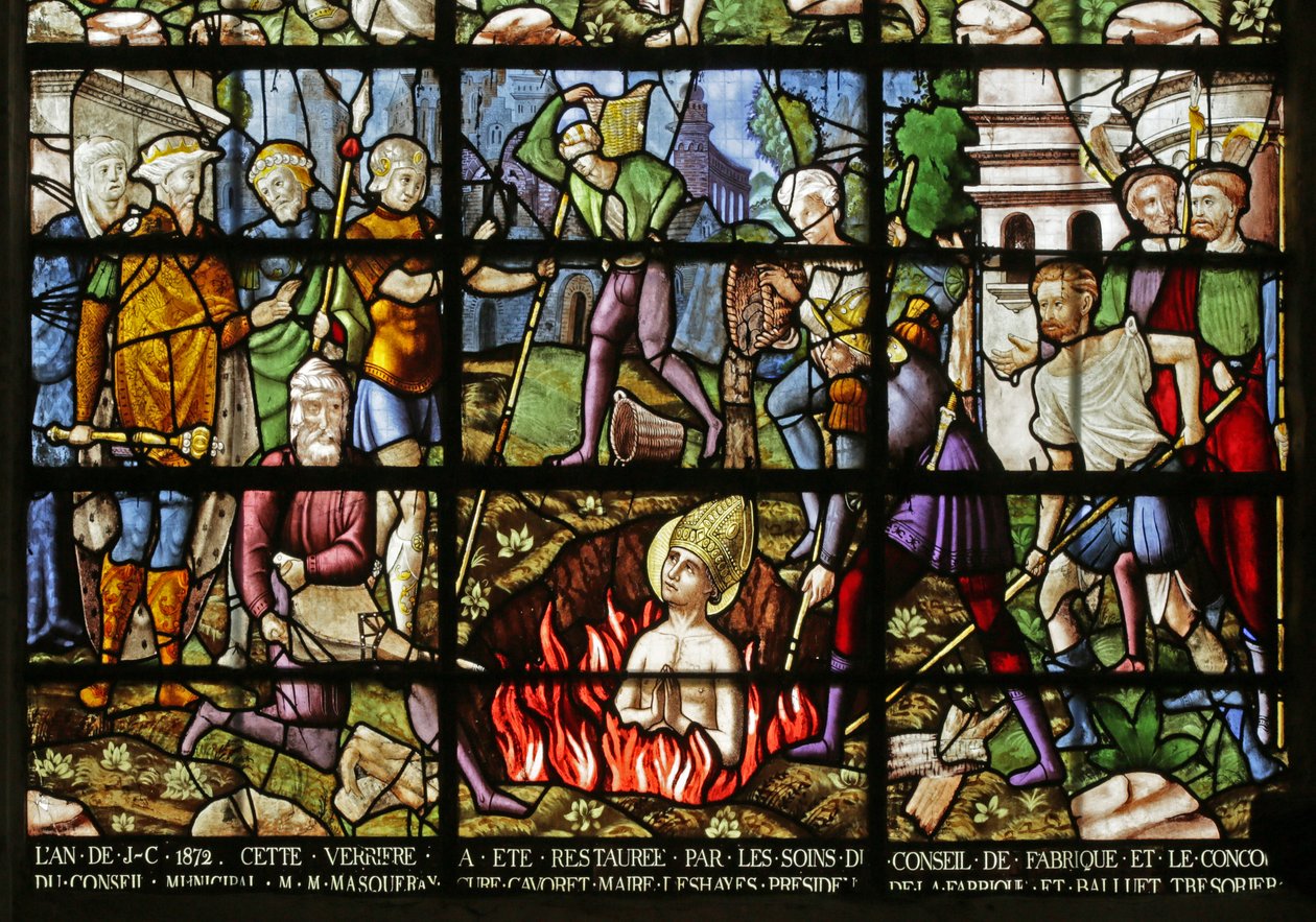 Vetrata raffigurante il martirio di San Dionigi, 1530-40 da Rouen School