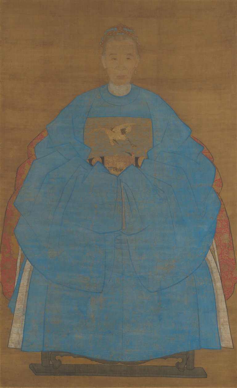 Ritratto di una vecchia signora, datato xinyou 1561 o 1621 da Ruan Zude