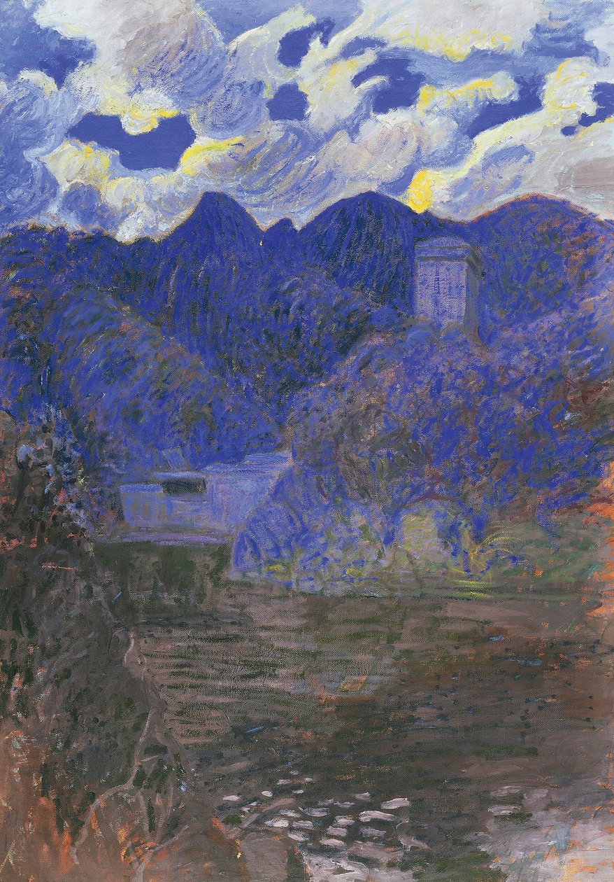Alba di primavera a San Fruttuoso, di Rubaldo Merello, Italia, XX secolo da Rubaldo Merello